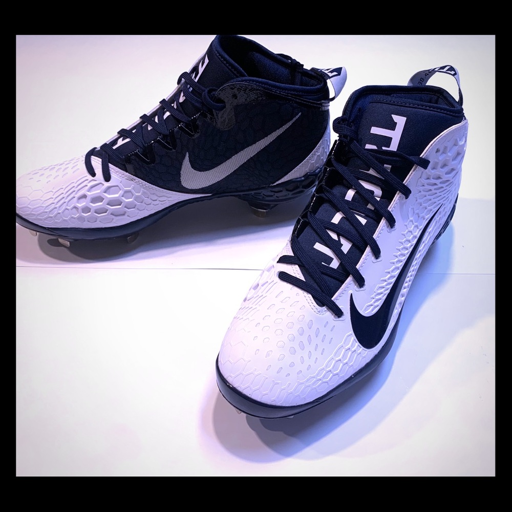 New Nike Zoom Trout 5 Metal Cleats White Navy